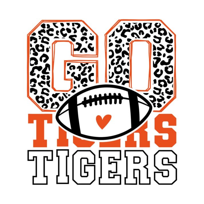 Leopard Go Stacked Tigers Football SVG 4458