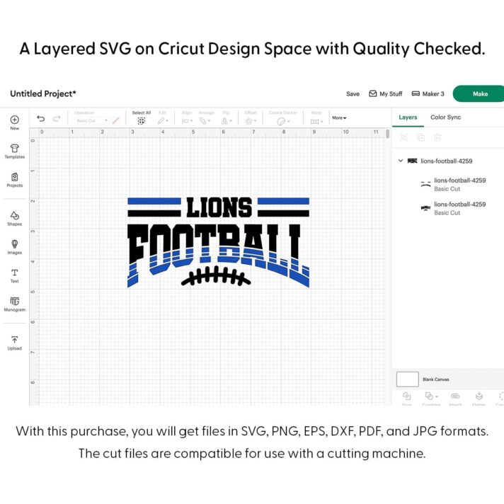 Lions Football SVG 4259