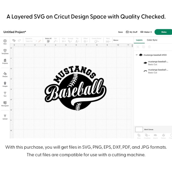 Mustangs Baseball SVG 4103