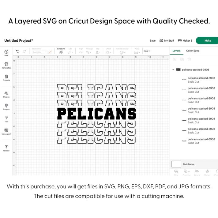 Pelicans Stacked SVG 3908