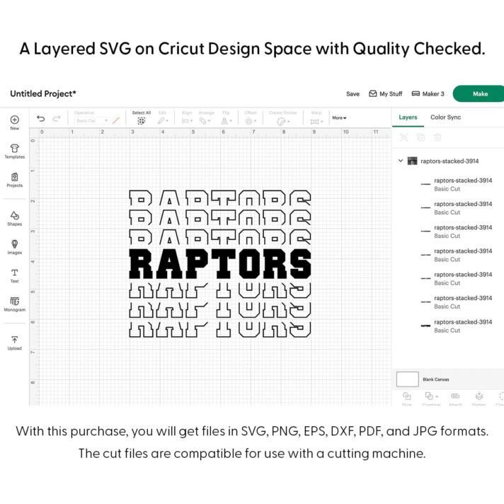 Raptors Stacked SVG 3914