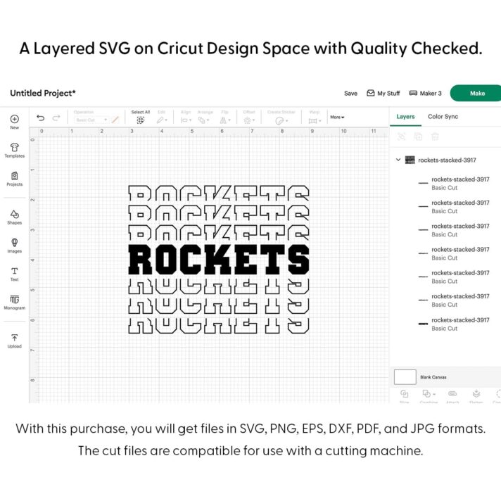 Rockets Stacked SVG 3917