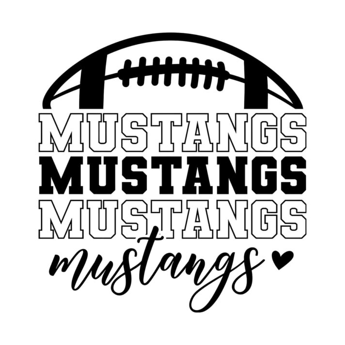 Stacked Mustangs Football SVG 4447