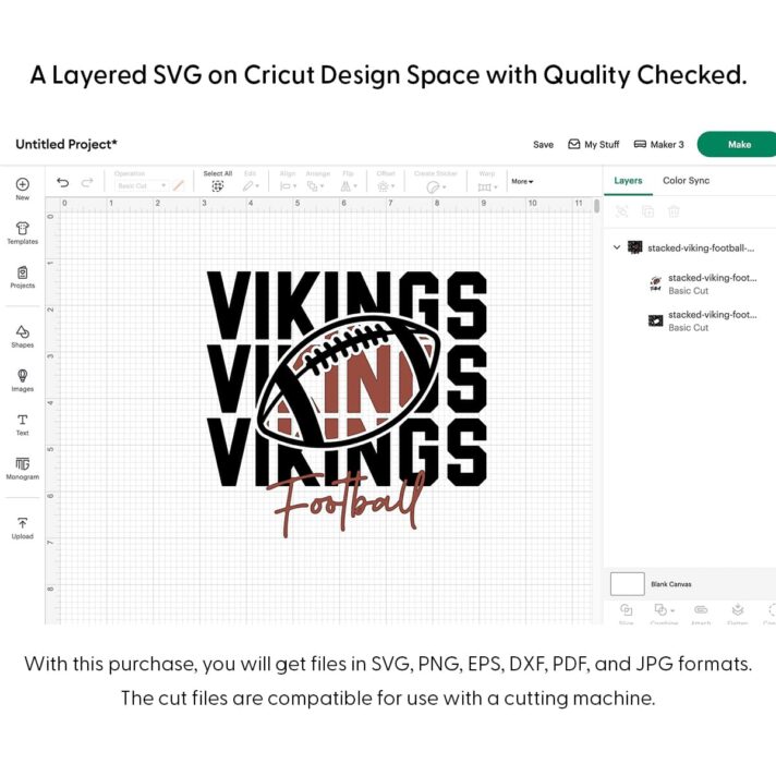 Viking Stacked Football SVG 4410