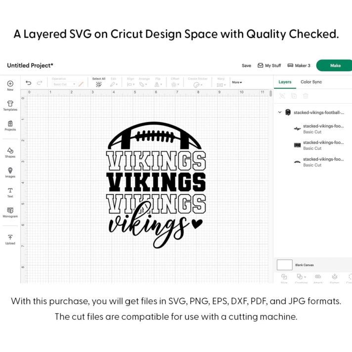 Stacked Vikings Football SVG 4401
