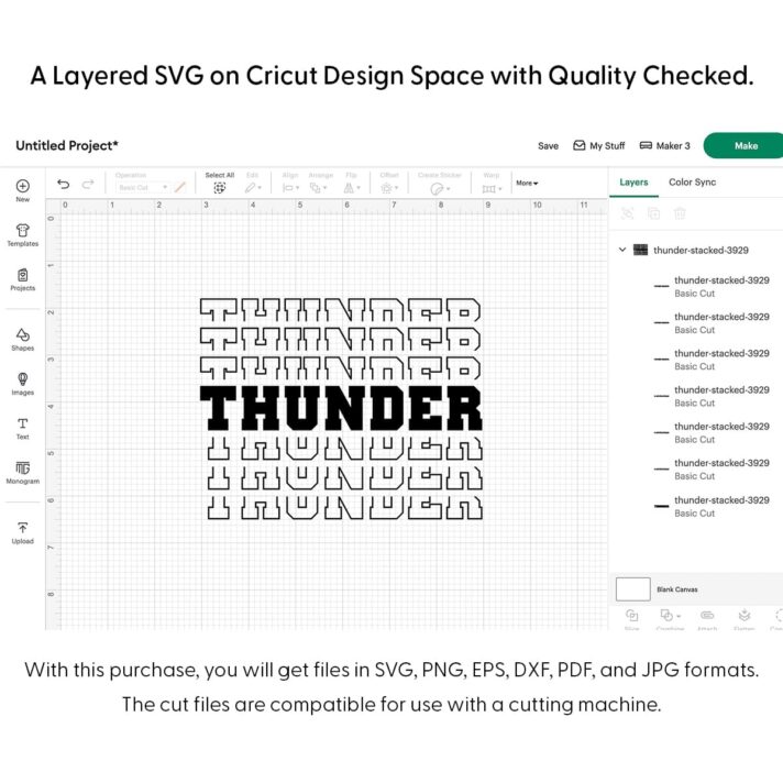 Thunder Stacked SVG 3929