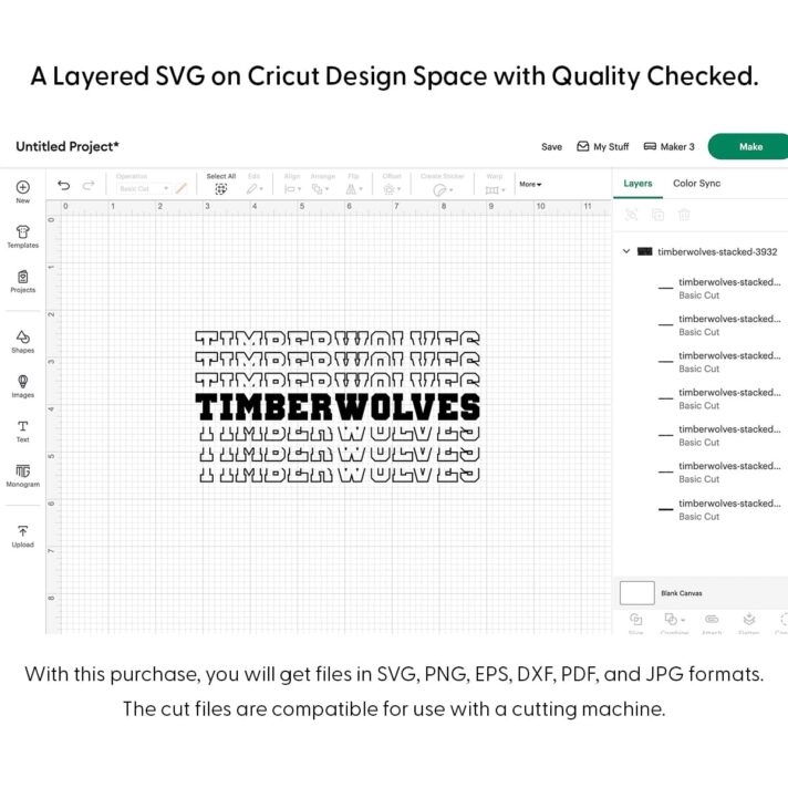 Timberwolves Stacked SVG 3932