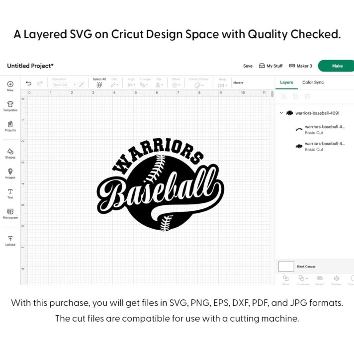 Warriors Baseball SVG 4091