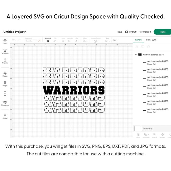 Warriors Stacked SVG 3935