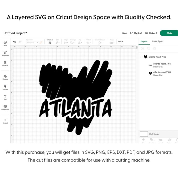 Atlanta Heart SVG 7165