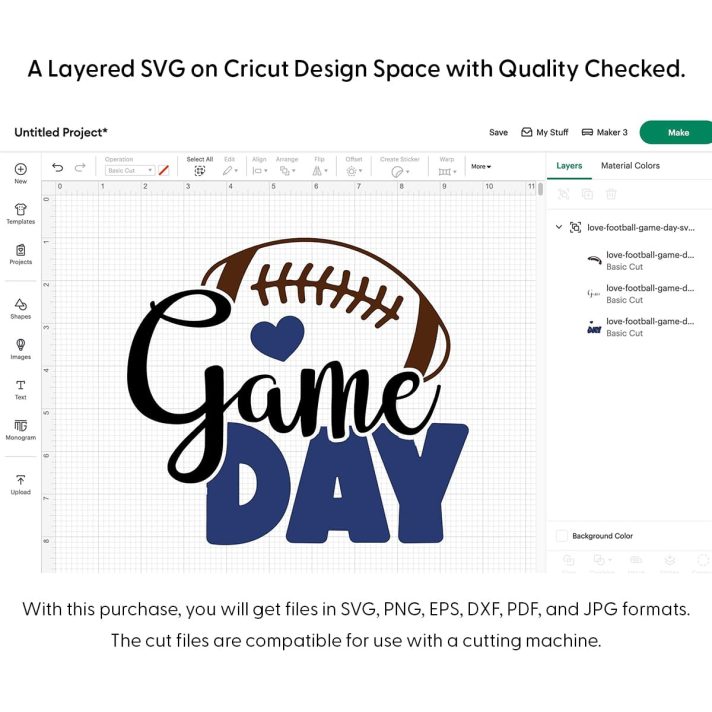 Love Football Game Day Svg Png 7306 Cricut