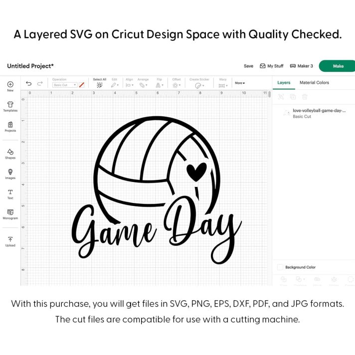 Love Volleyball Game Day Svg Png 7309 Cricut