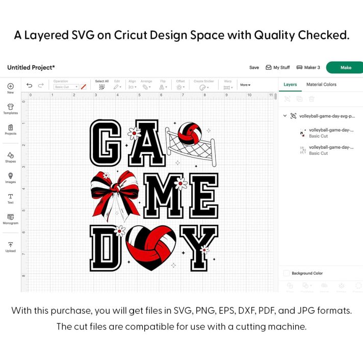 Volleyball Game Day Svg Png 7258 Cricut