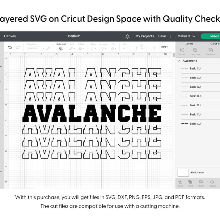 Avalanche Stacked Svg Png 7336 Cricut