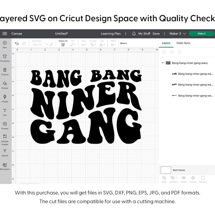 Bang Bang Niner Gang Wavy Svg Png 7353 Cricut