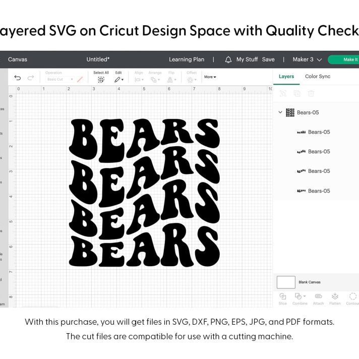 Bears Wavy Stacked Svg Png 7398 Cricut