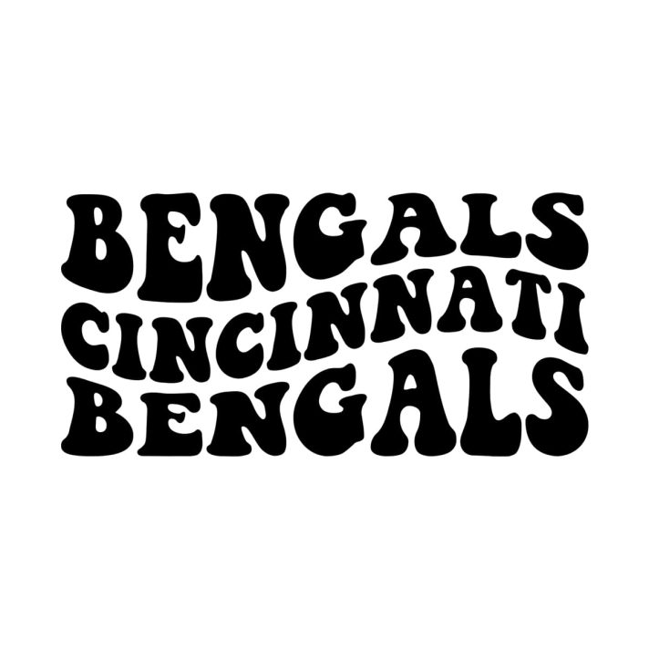 Bengals Cincinnati Wavy Stacked Svg Png 7428 A