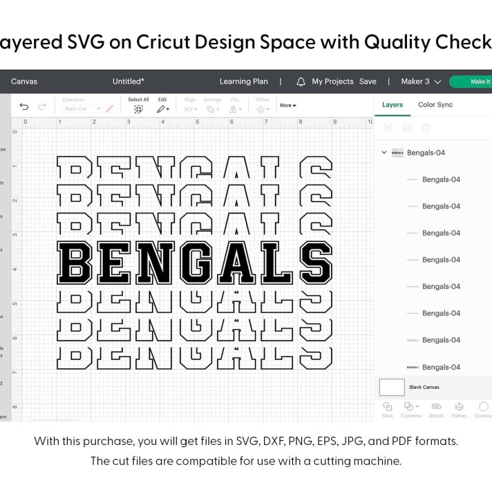 Bengals Sport Stacked Svg Png 7434 Cricut