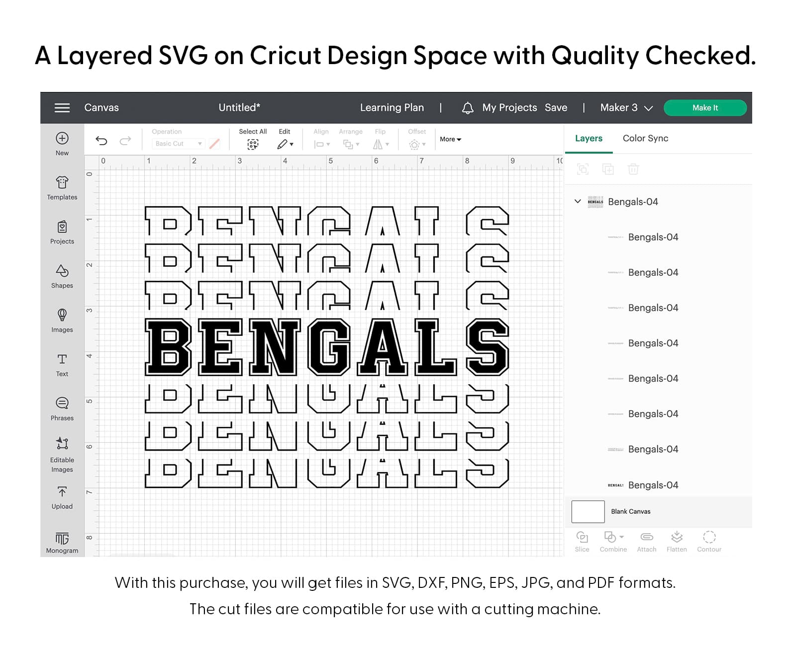 Bengals Sport Stacked Svg Png 7434 Cricut