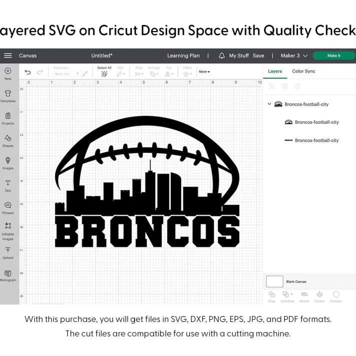 Broncos City Football Svg Png 7483 Cricut