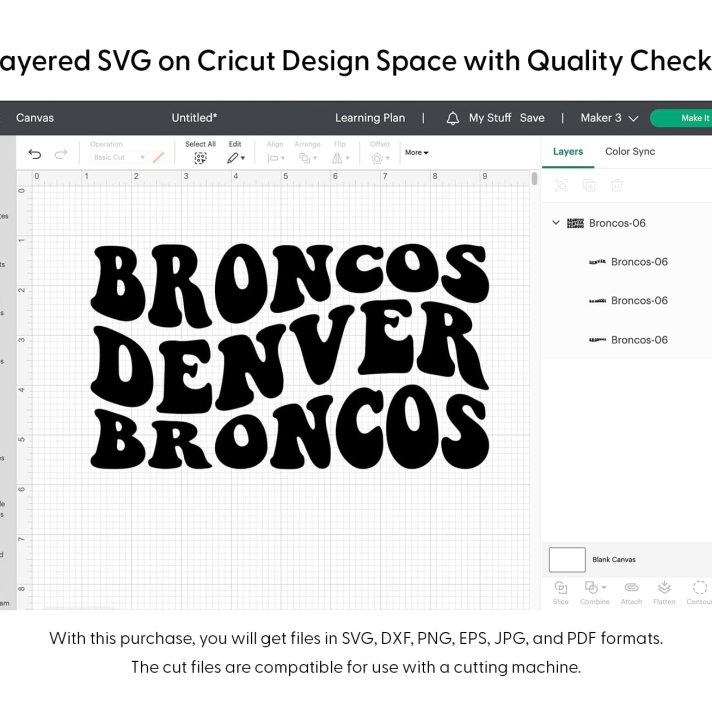 Broncos Denver Wavy Svg Png 7492 Cricut
