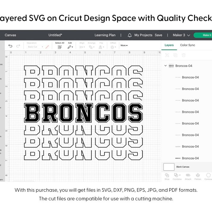 Broncos Sport Stacked Svg Png 7498 Cricut