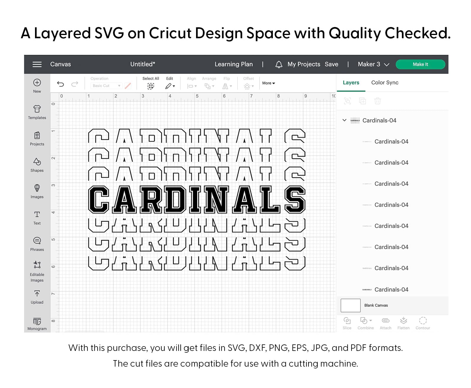 Cardinals Sport Stacked Svg Png 7590 Cricut