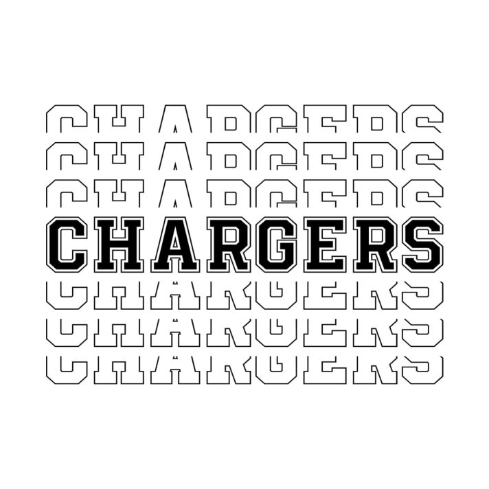 Chargers Sport Stacked Svg Png 7620 A