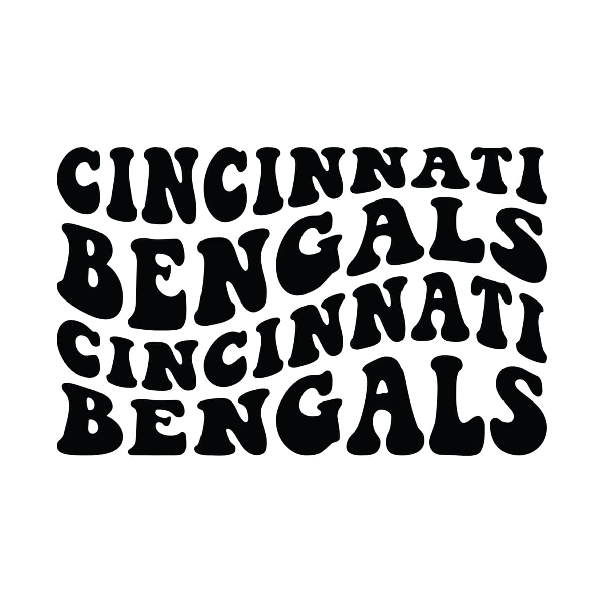 Cincinnati Bengals Wavy Stacked Svg Png 7410 A