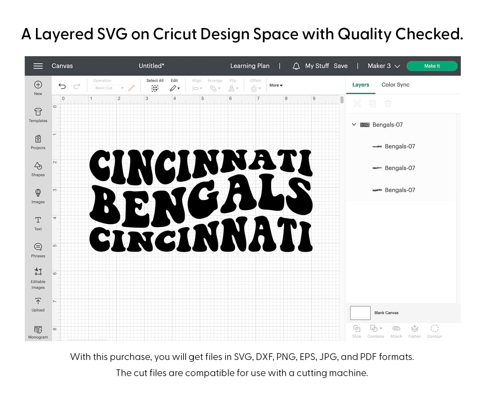 Cincinnati Bengals Wavy Stacked Svg Png 7425 Cricut