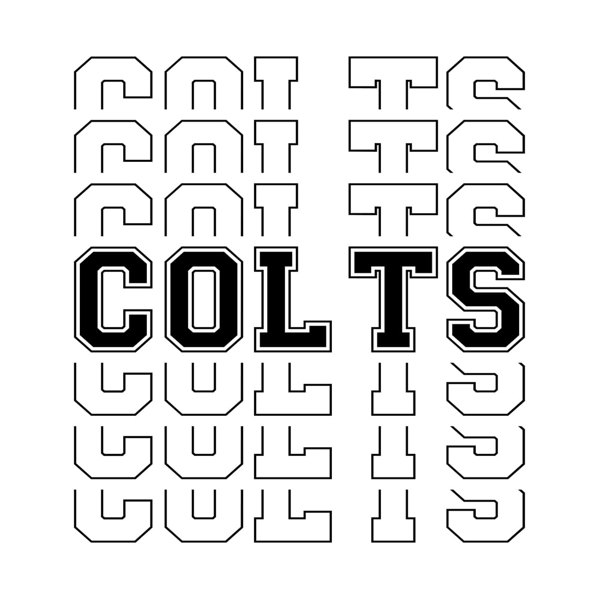 Colts Sports Stacked Svg Png 7654 A