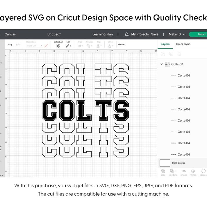 Colts Sports Stacked Svg Png 7654 Cricut