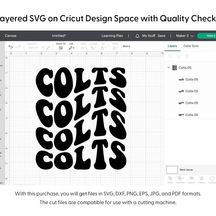 Colts Wavy Stacked Svg Png 7657 Cricut