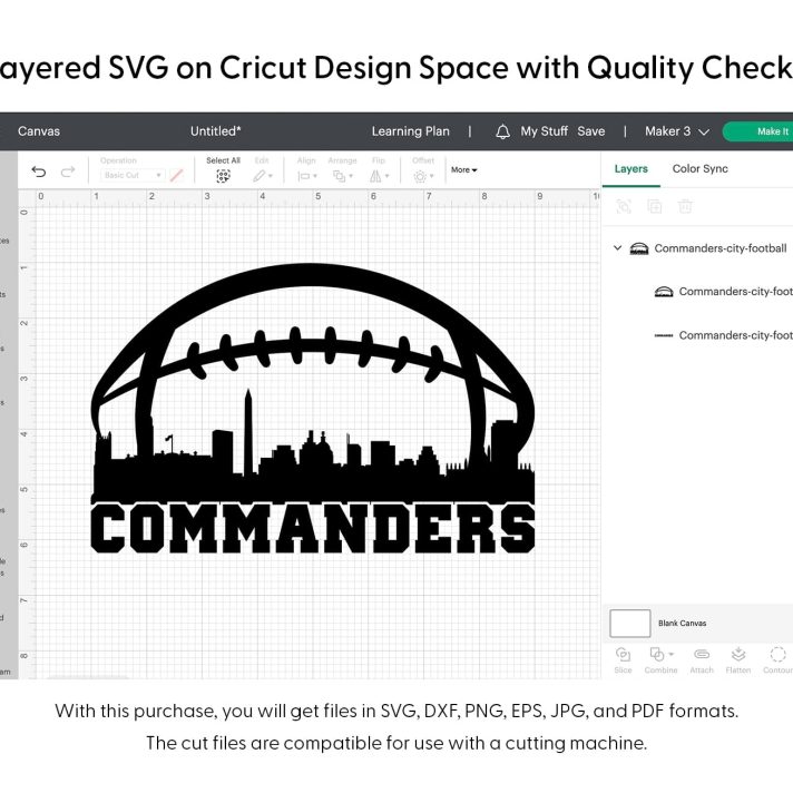 Commanders City Football Svg Png 7714 Cricut