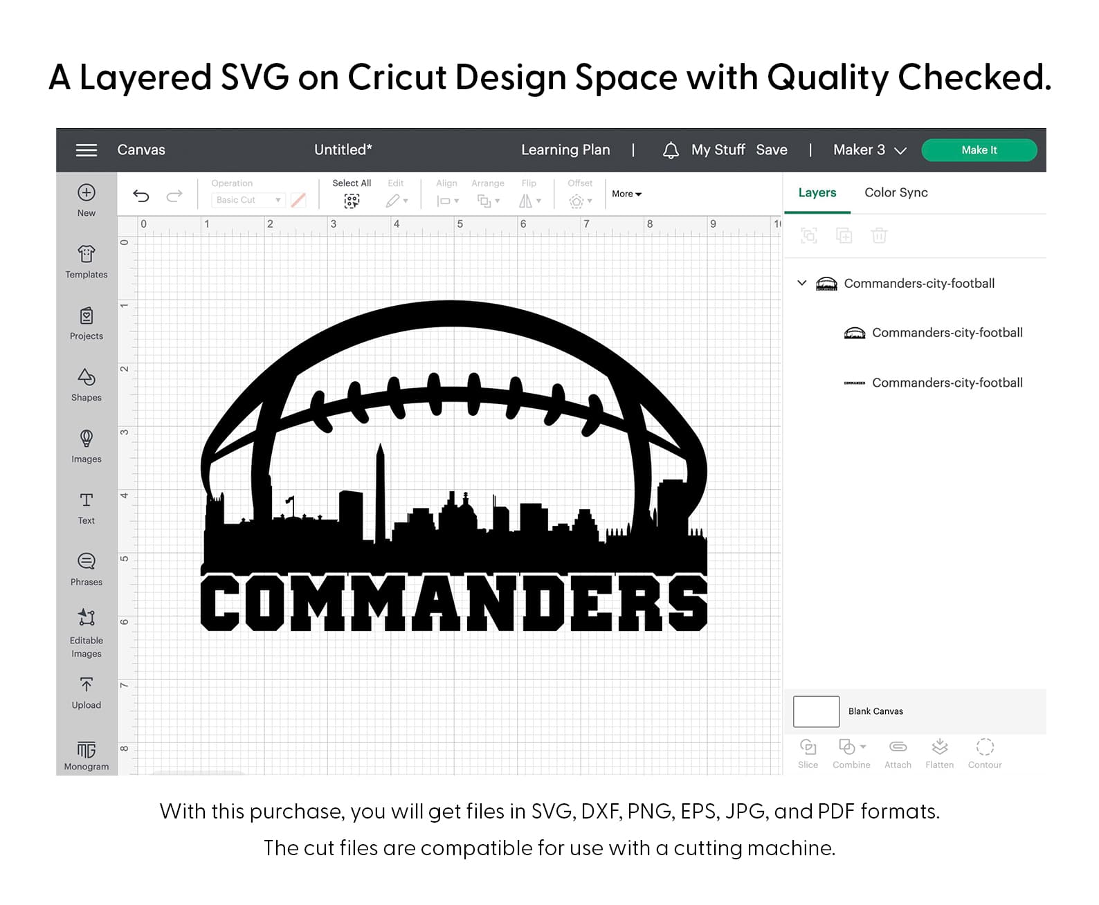 Commanders City Football Svg Png 7714 Cricut