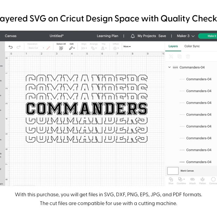 Commanders Sport Stacked Svg Png 7684 Cricut