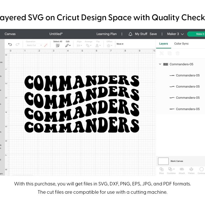 Commanders Wavy Stacked Svg Png 7687 Cricut