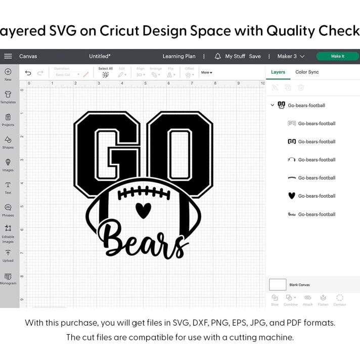 Go Bears Football Svg Png 7383 Cricut