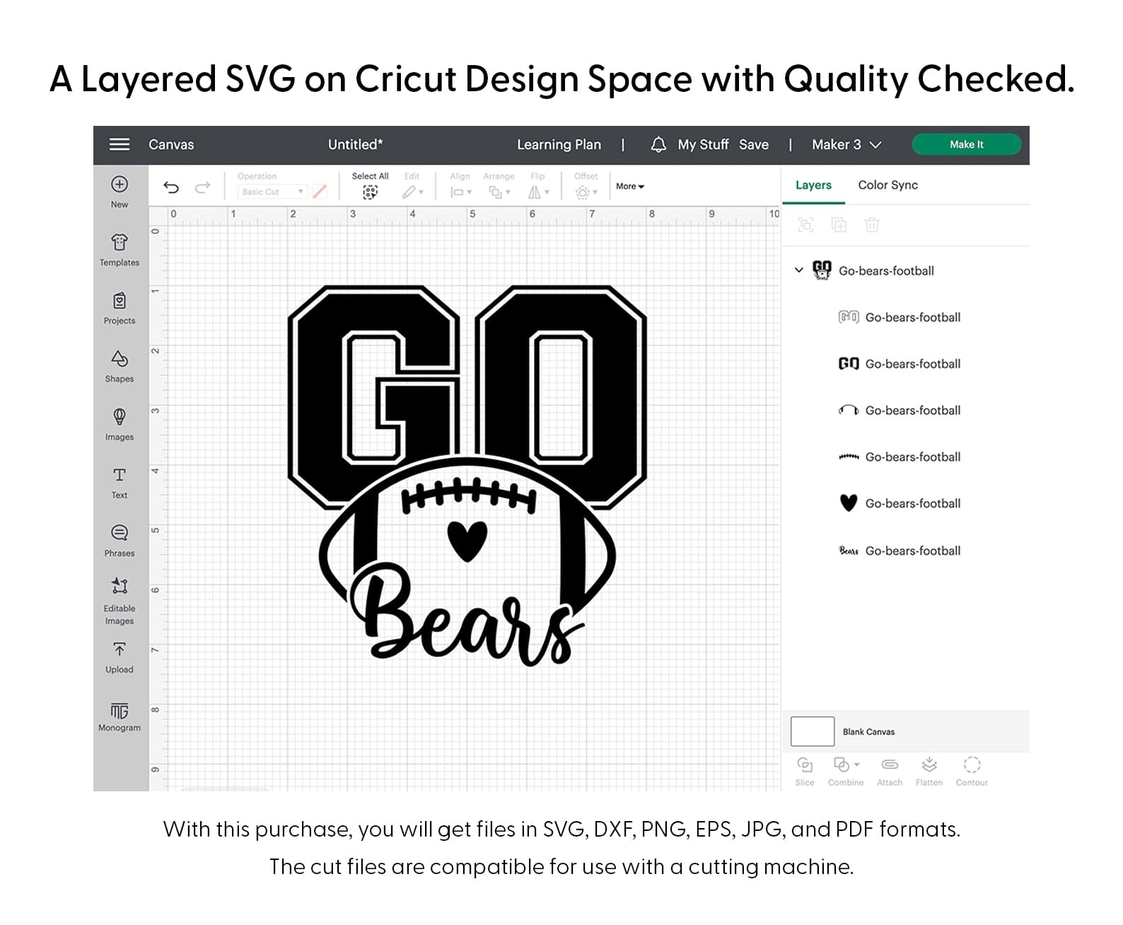 Go Bears Football Svg Png 7383 Cricut