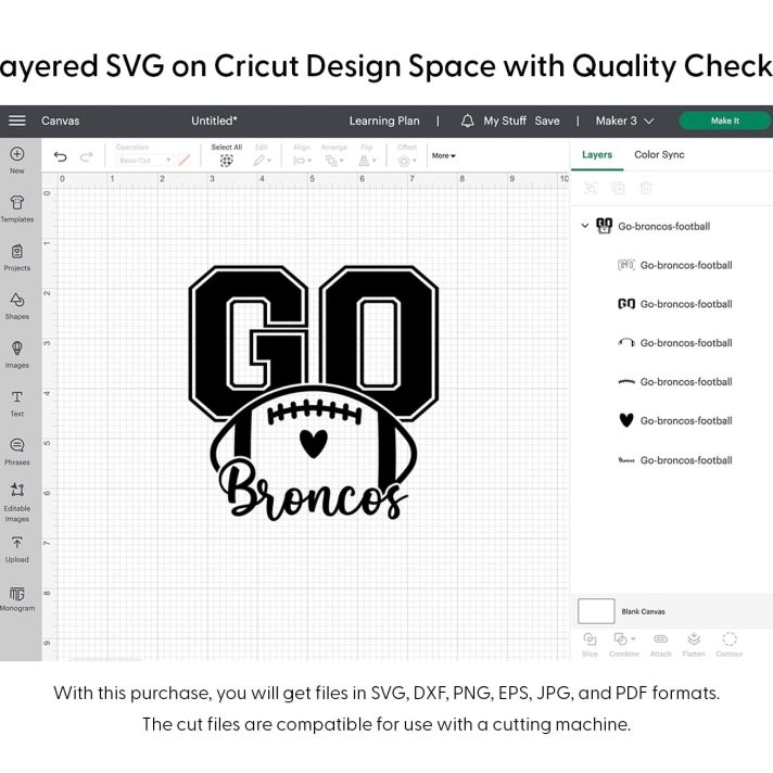 Go Broncos Football Svg Png 7480 Cricut