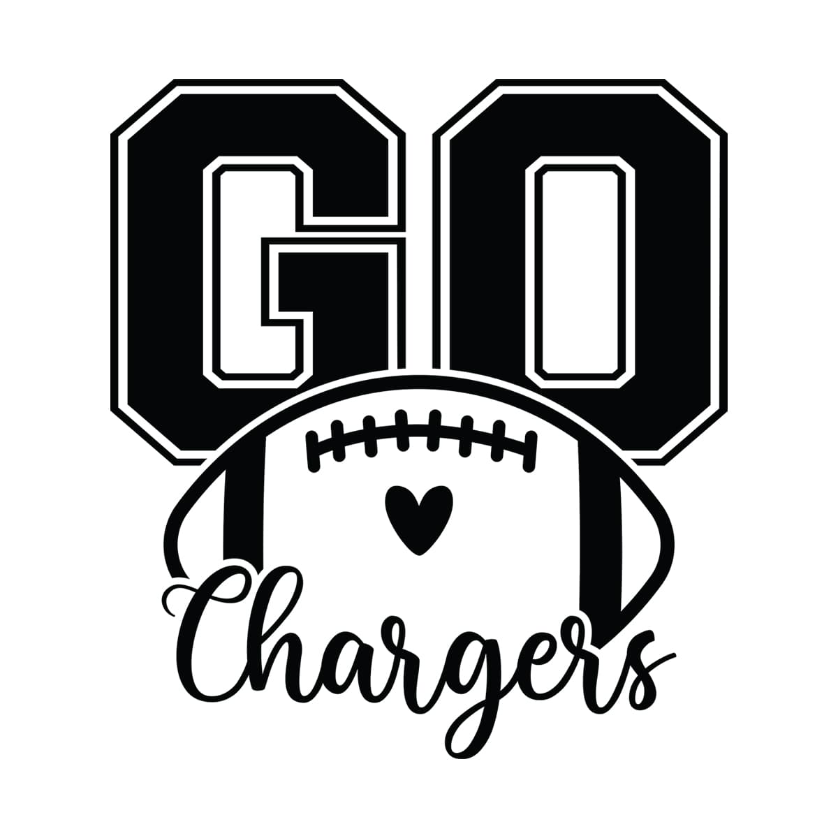 Go Chargers Football Svg Png 7602 A