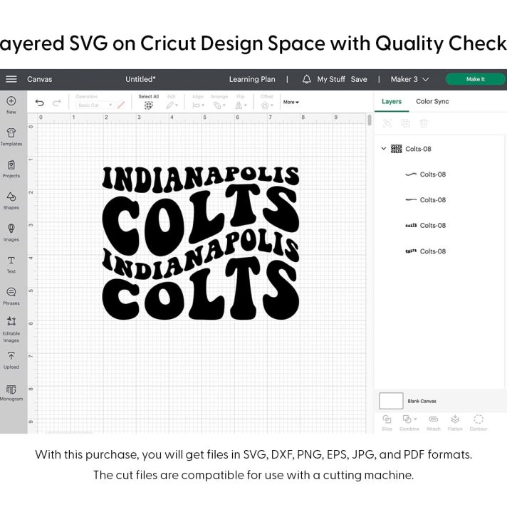 Indianapolis Colts Wavy Stacked Svg Png 7666 Cricut