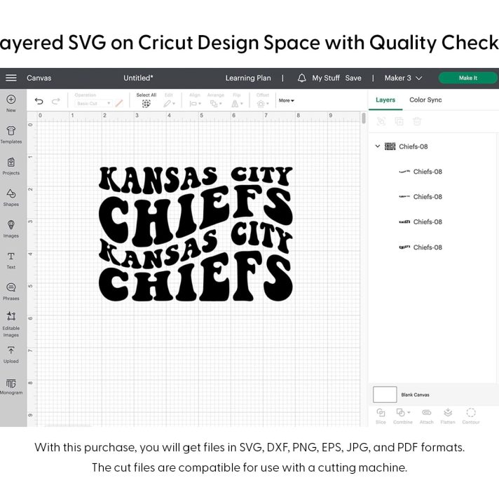 Kansas City Chiefs Wavy Stacked Svg Png 7630 Cricut