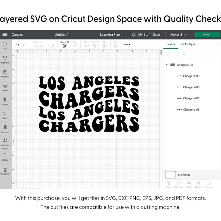 Los Angeles Chargers Wavy Stacked Svg Png 7599 Cricut