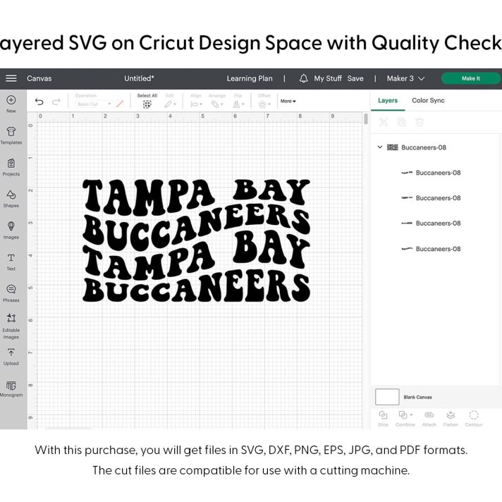 Tampa Bay Buccaneers Wavy Stacked Svg Png 7541 Cricut