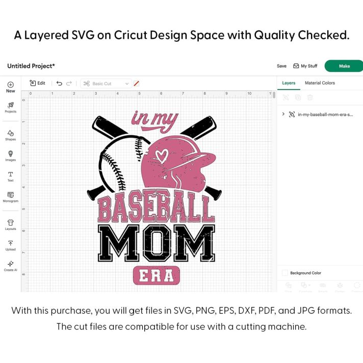 In My Baseball Mom Era Svg Png 7839 Cricut