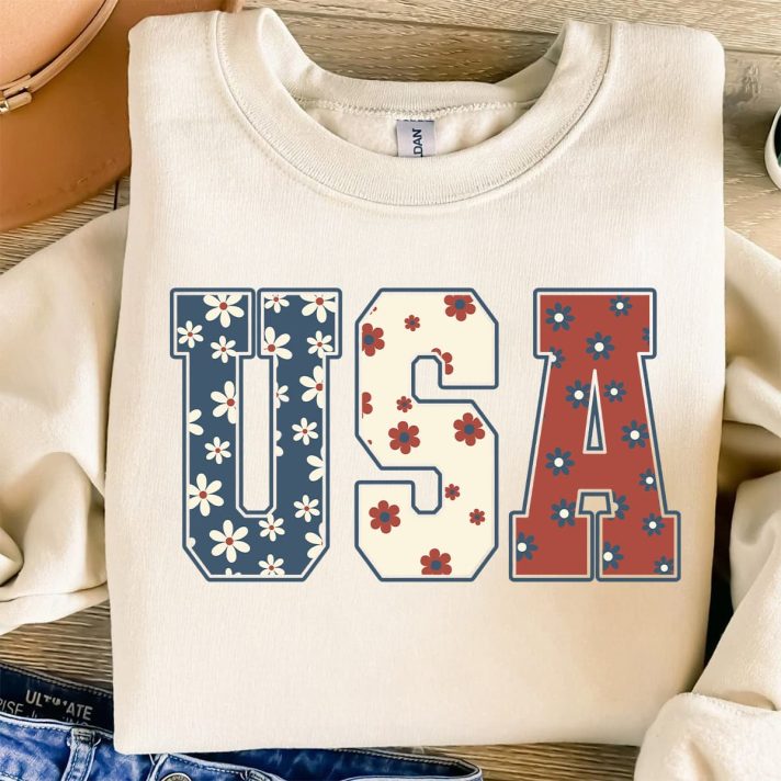 Usa And Flowers Svg Png 7893 A