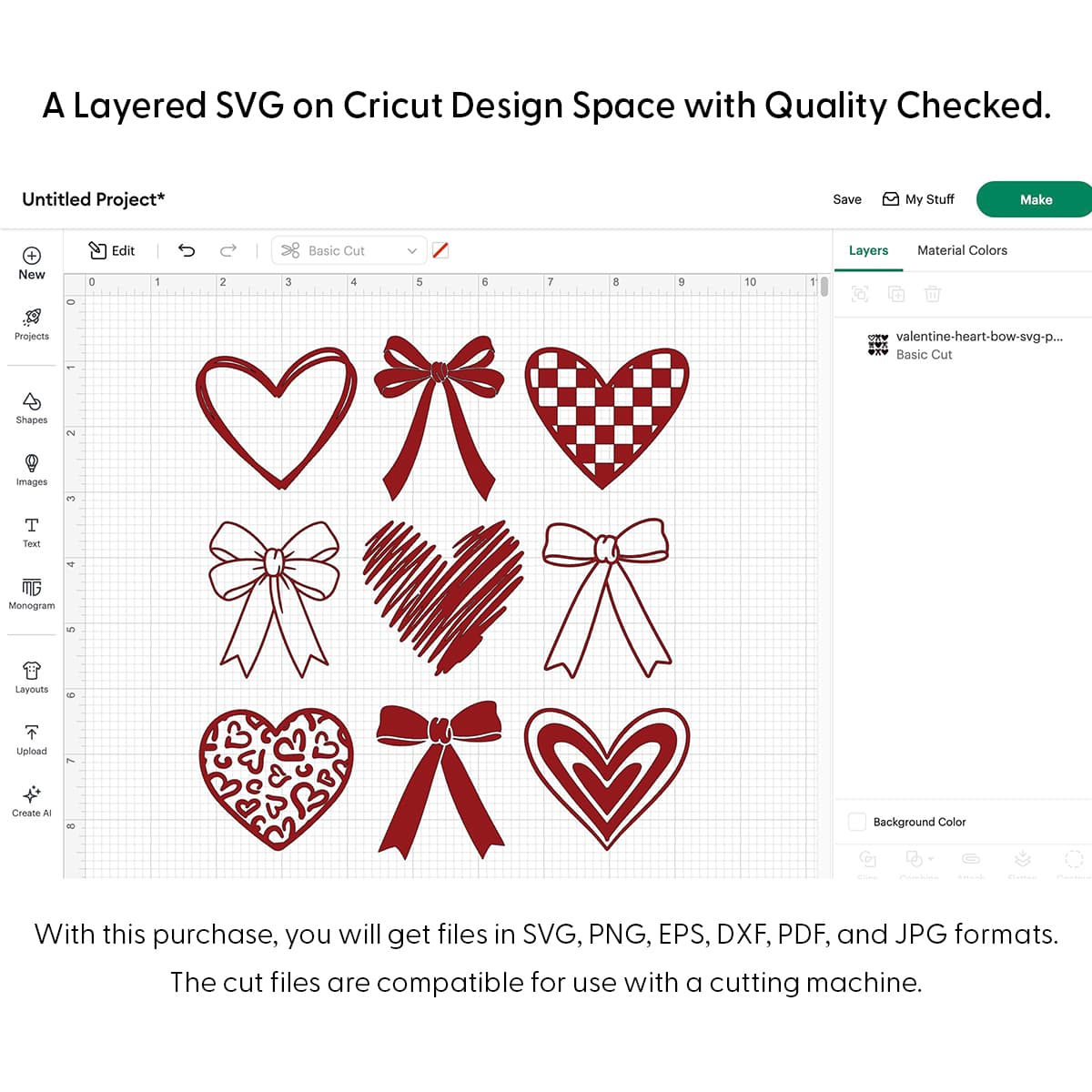 Valentine Heart Bow Svg Png 7731 Cricut