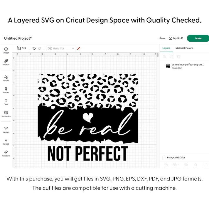 Be Real Not Perfect Svg Png 7931 Cricut