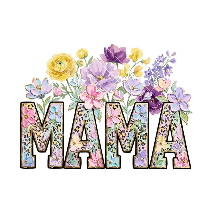 Floral Leopard Mama Watercolor Sublimation Png 1077